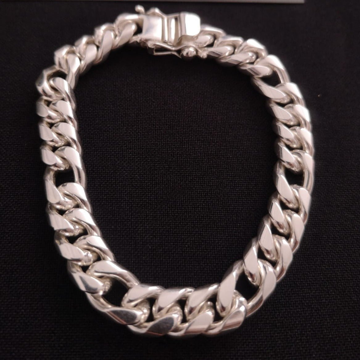 Fígaro Fortaleza 9mm — Silver Bracelet 950 (21cm) - nativosjewelry