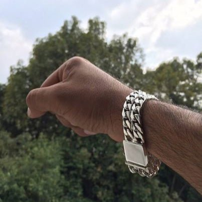Lomo Doble Titan 20mm — Silver Bracelet 950 (21cm) - nativosjewelry