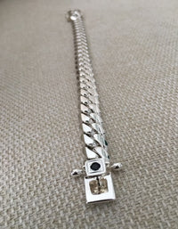 Thumbnail for Miami Classic 10mm — Ónix Silver Cuban Bracelet 999 (21cm) - nativosjewelry