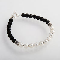 Thumbnail for Ónix Fortaleza — Onyx Beaded Bracelet with Silver 950 - nativosjewelry