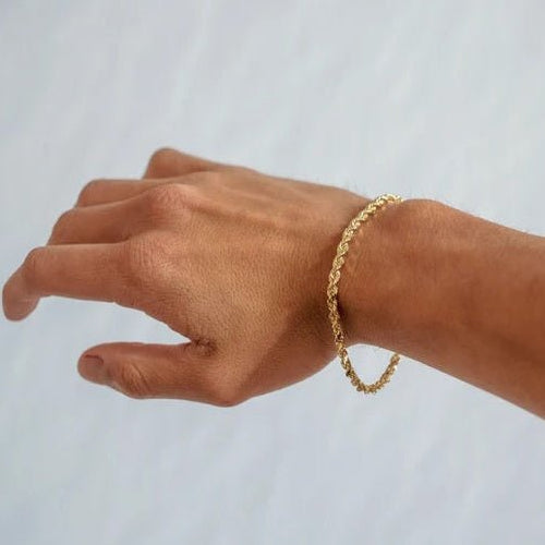 Pulsera de Oro 18k modelo Rope 2mm - nativosjewelry