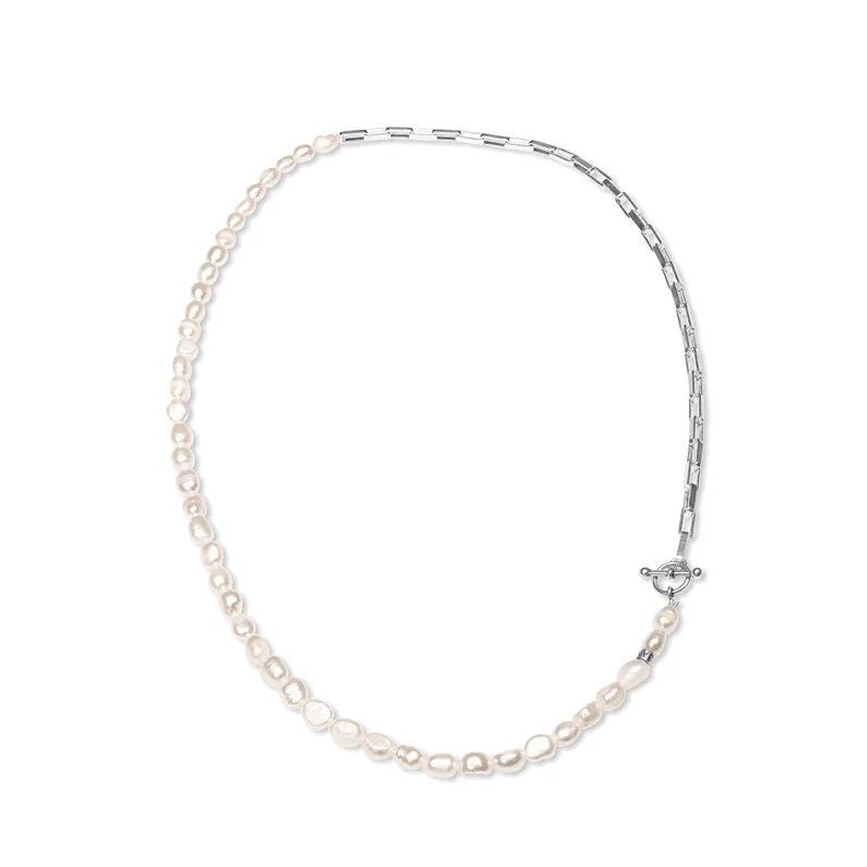 Perlas de río con cadena forcet plata 950 - nativosjewelry