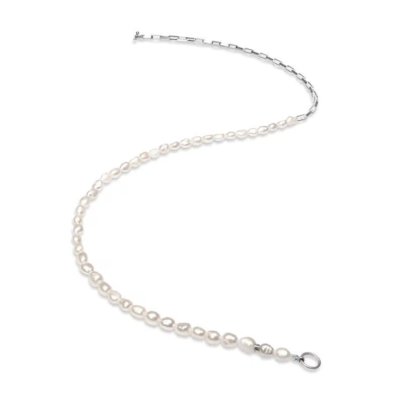 Perlas de río con cadena forcet plata 950 - nativosjewelry