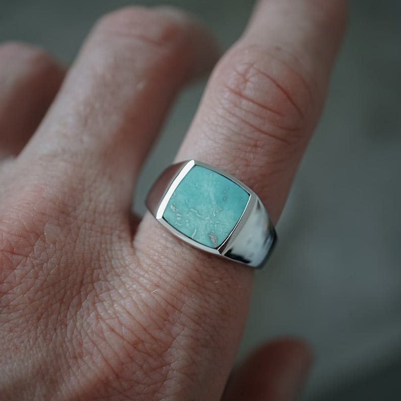 Turquesa Calaíta — Anillo Plata 950 - nativosjewelry