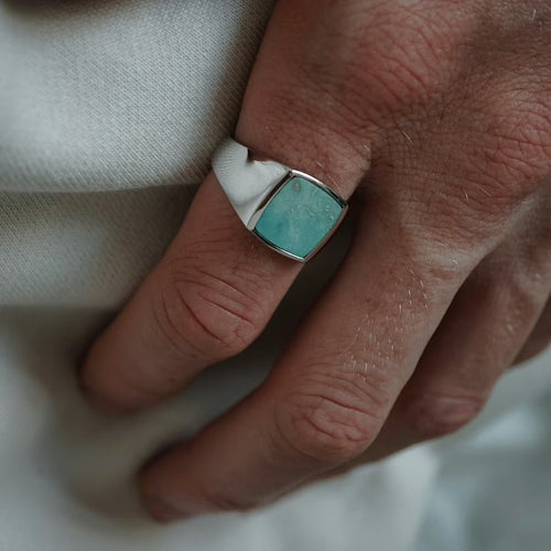 Turquesa Calaíta — Anillo Plata 950 - nativosjewelry