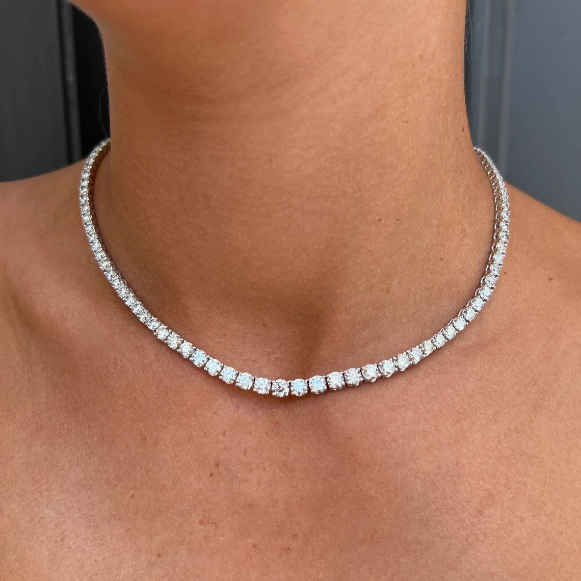 Collar Tennis Plata 950 con Cristales de Primera - nativosjewelry