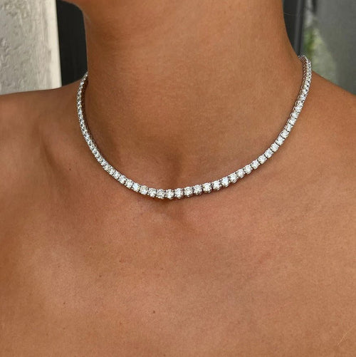 Collar Tennis Plata 950 con Cristales de Primera - nativosjewelry