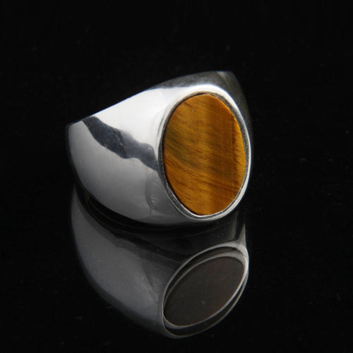 Freedom Tiger — Tiger’s Eye Ring Silver 950 - nativosjewelry