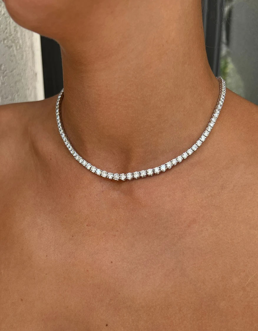 Collar Tennis Plata 950 con Cristales de Primera